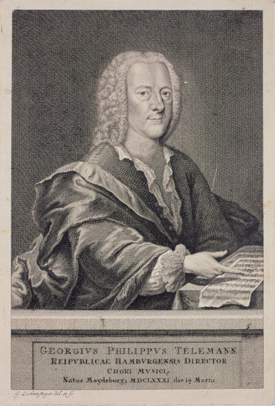 Portrait of Georg Philipp Telemann by Georg Lichtensteger